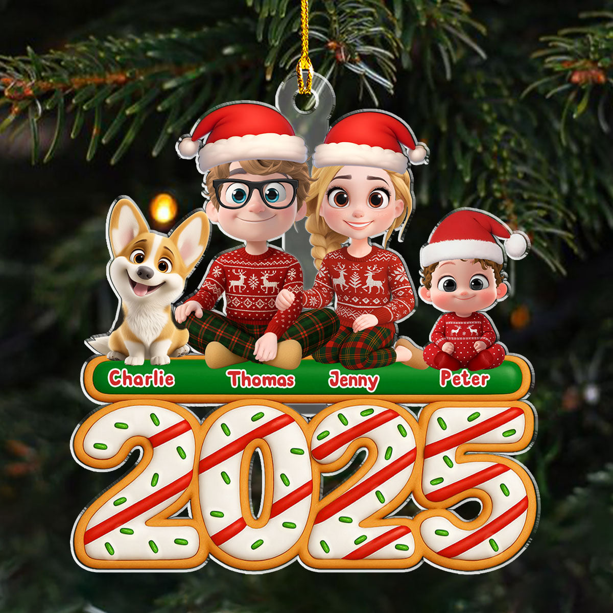 Custom Family Ornament, Christmas Gift for Family Members •  We And Our Kids Tree Cake - Personalized Acrylic Ornament