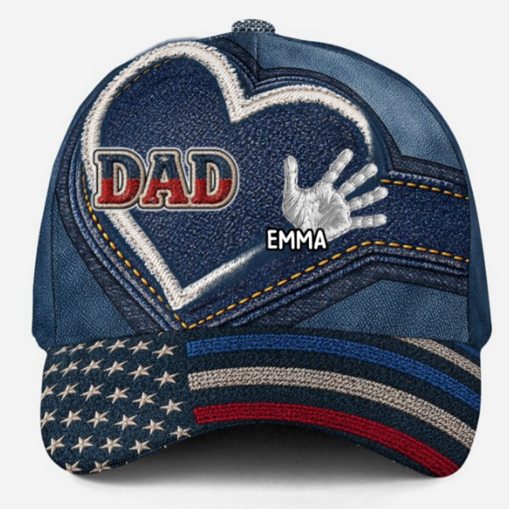 Grandpa And Grandkid's Hands - Personalized Classic Cap