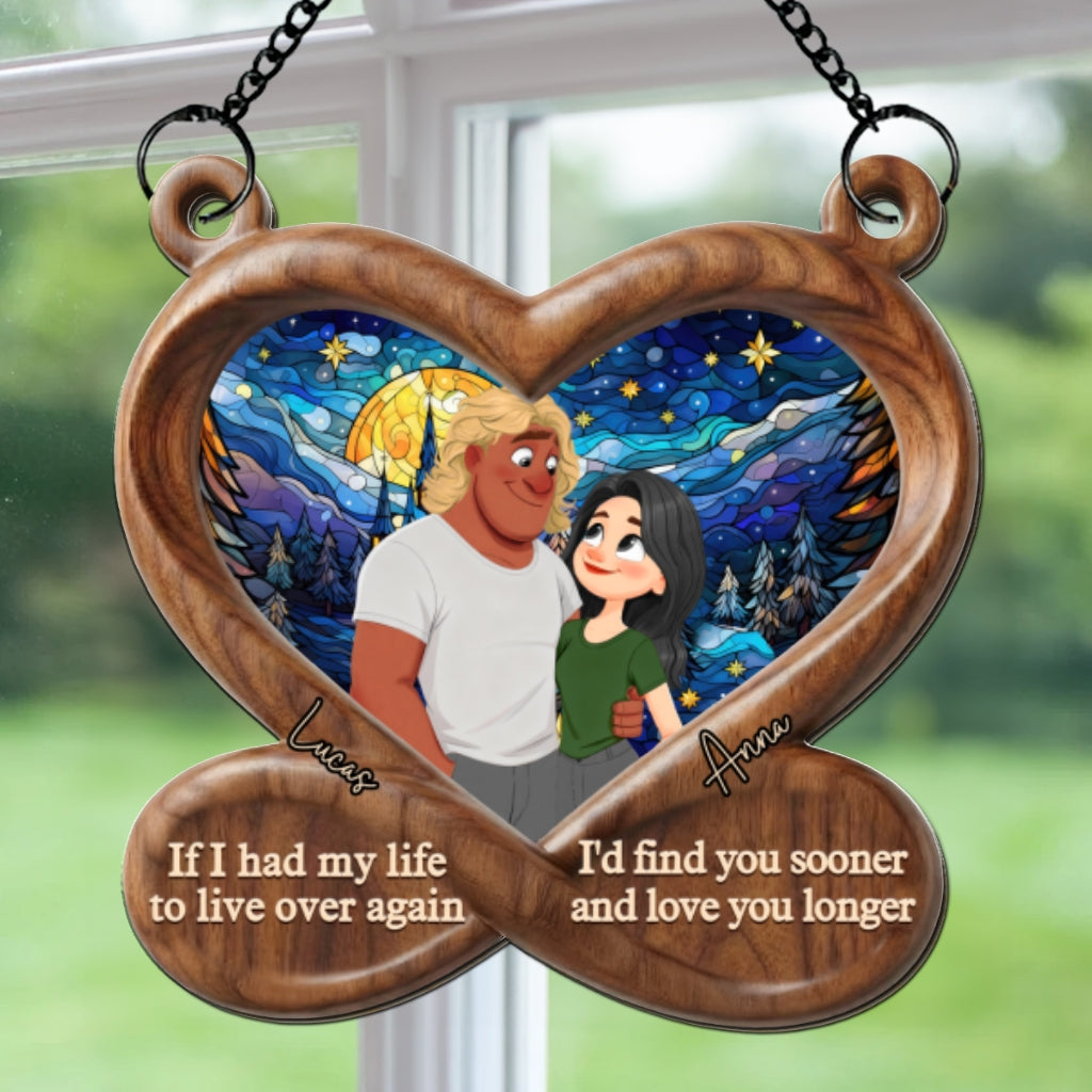Custom Couple Hanging Decor, Anniversary Valentine's Day Gifts • Love You So Much - Personalized Suncatcher