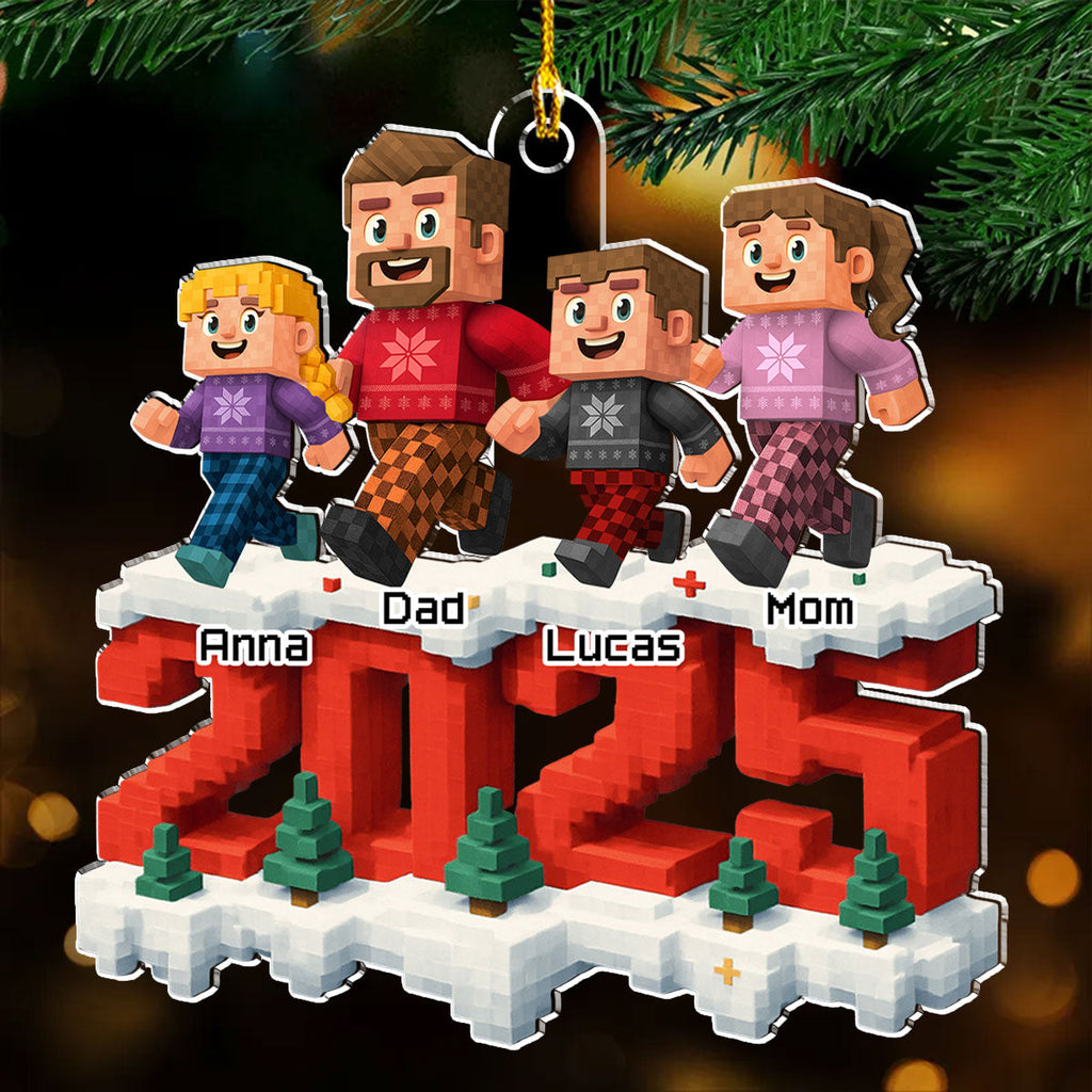 Custom Family Ornament, Christmas Gift for Family Members •  Us In This Year - Personalized 3D Effect Acrylic Ornament