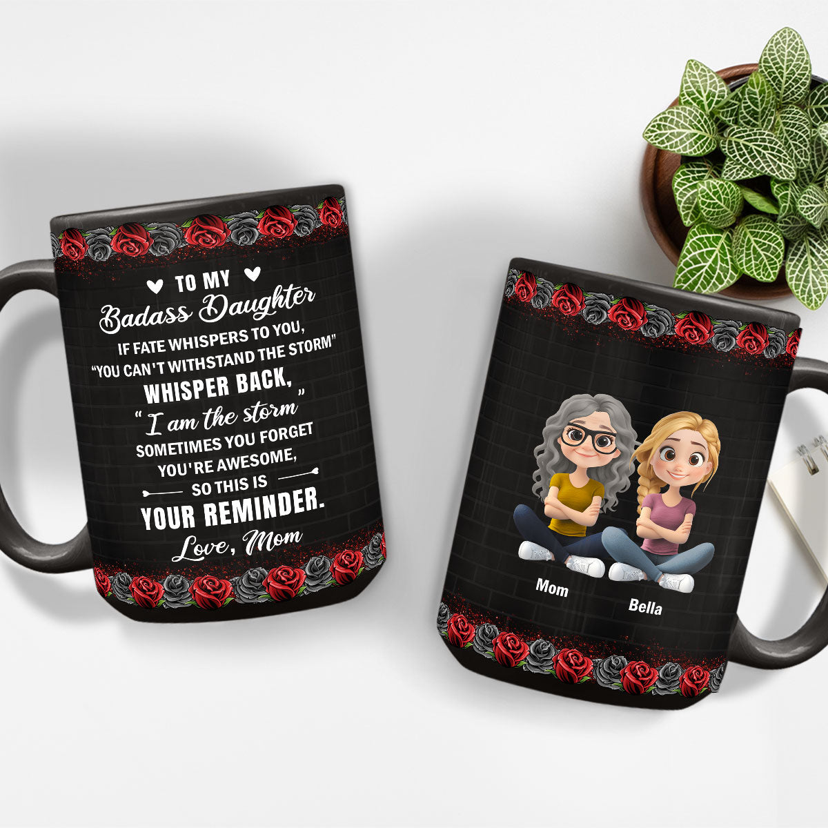 Custom Mother's Day Gift for Daughter • To My Badass Daughter - Personalized Coffee Mug