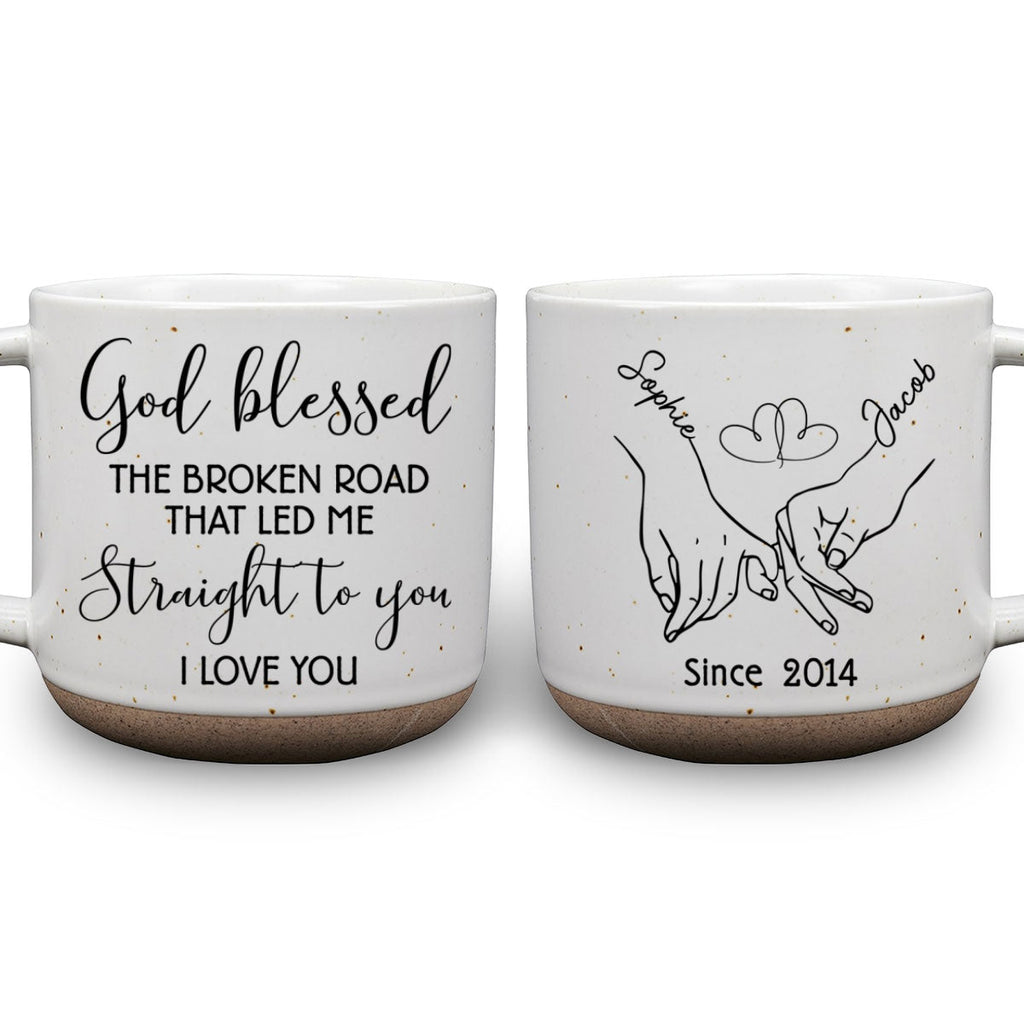 Custom Anniversary Keepsake Gifts For Couple • Lead Me To You - Personalized Pottery Mug