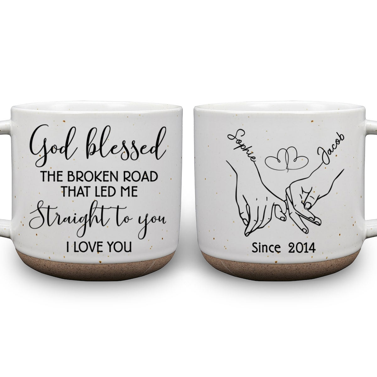Custom Anniversary Keepsake Gifts For Couple • Lead Me To You - Personalized Pottery Mug