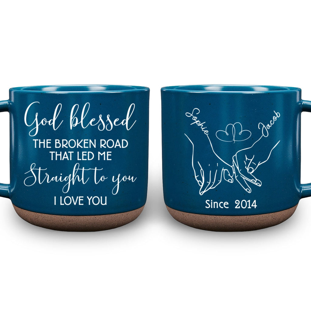 Custom Anniversary Keepsake Gifts For Couple • Lead Me To You - Personalized Pottery Mug
