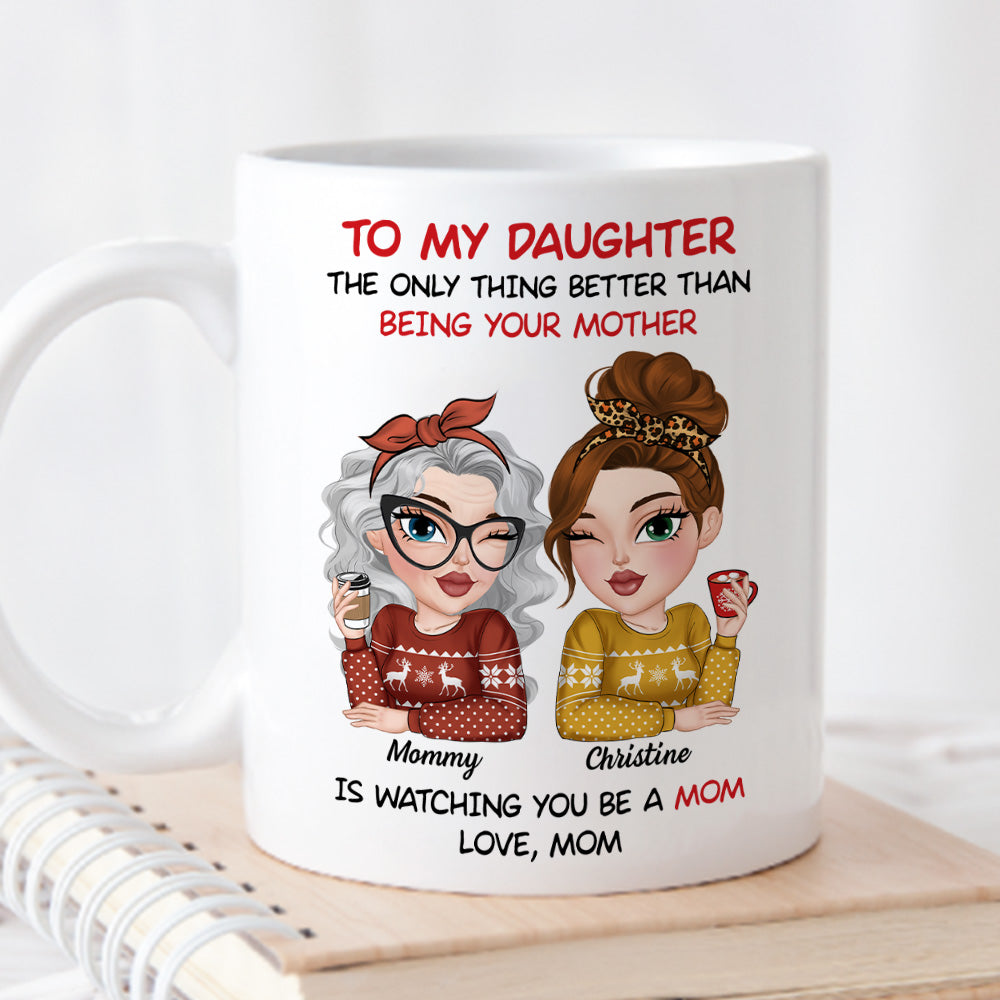 Custom Christmas & Birthday Gift for Daughter • Home Is Where Mom Is - Personalized Coffee Mug