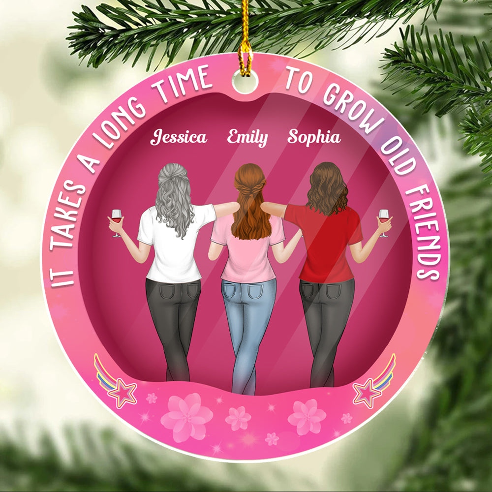 Custom Friendship Christmas Ornament, Best Friend Gift •  Best Friends Forever - Personalized Acrylic Ornament