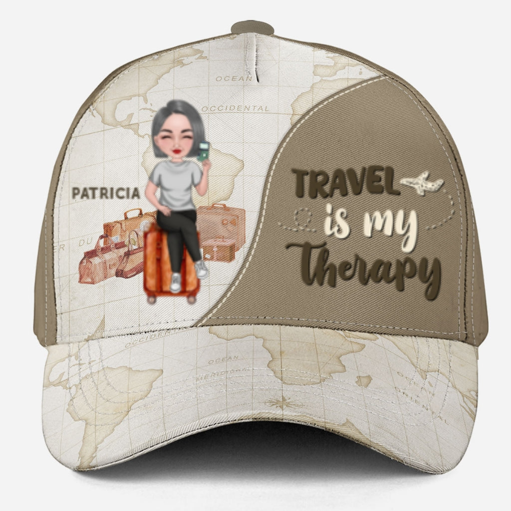Travel Is My Therapy - Personalized Classic Cap
