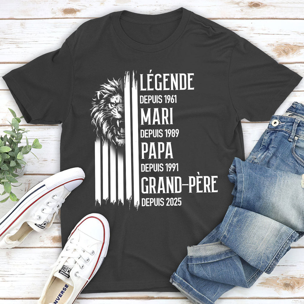 Custom Christmas & Birthday Gift for Dad, Grandpa • Un Vrai Roi - T-shirt personnalisé
