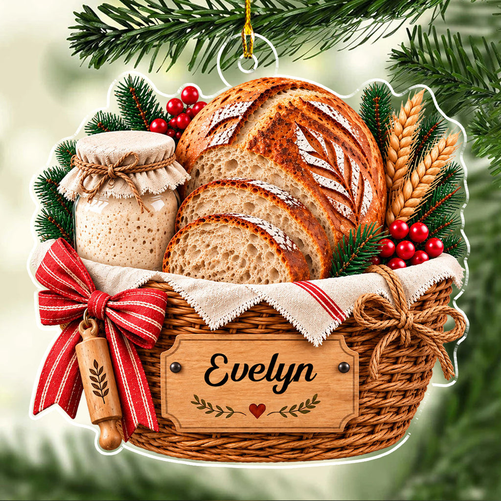 Custom Family Ornament, Christmas Gift for Family Members •  Baking Joy Into Every Loaf - Personalized Acrylic Ornament