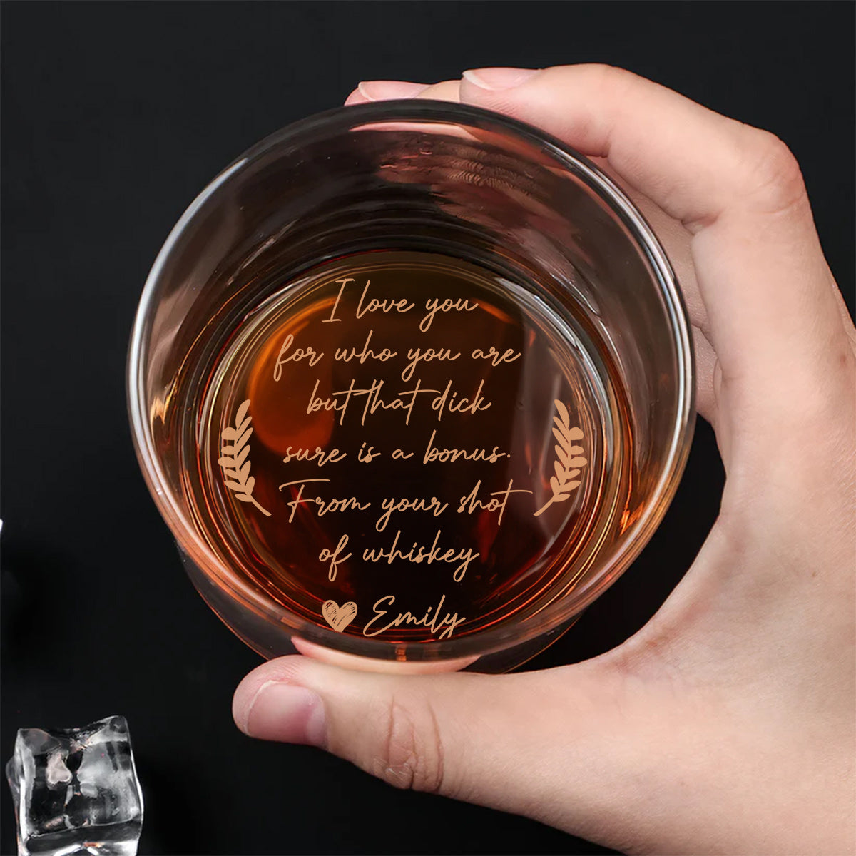 Custom Christmas Anniversary Birthday Drinkware Gifts for Couple • I Love You For Who You Are - Personalized Engraved Whiskey Glass