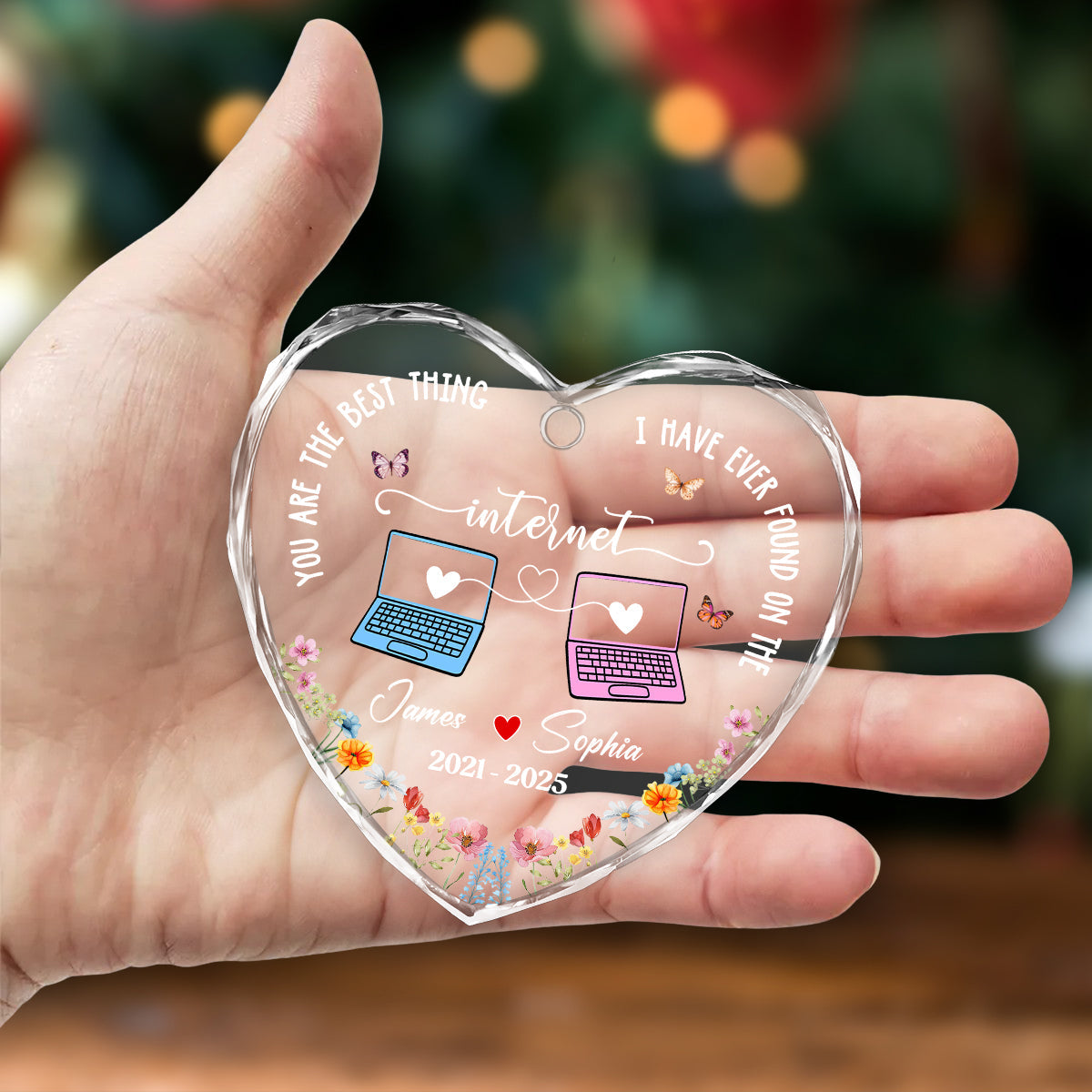 Custom Keepsake Christmas Ornament •  Online Lover - Personalized Glass Ornament