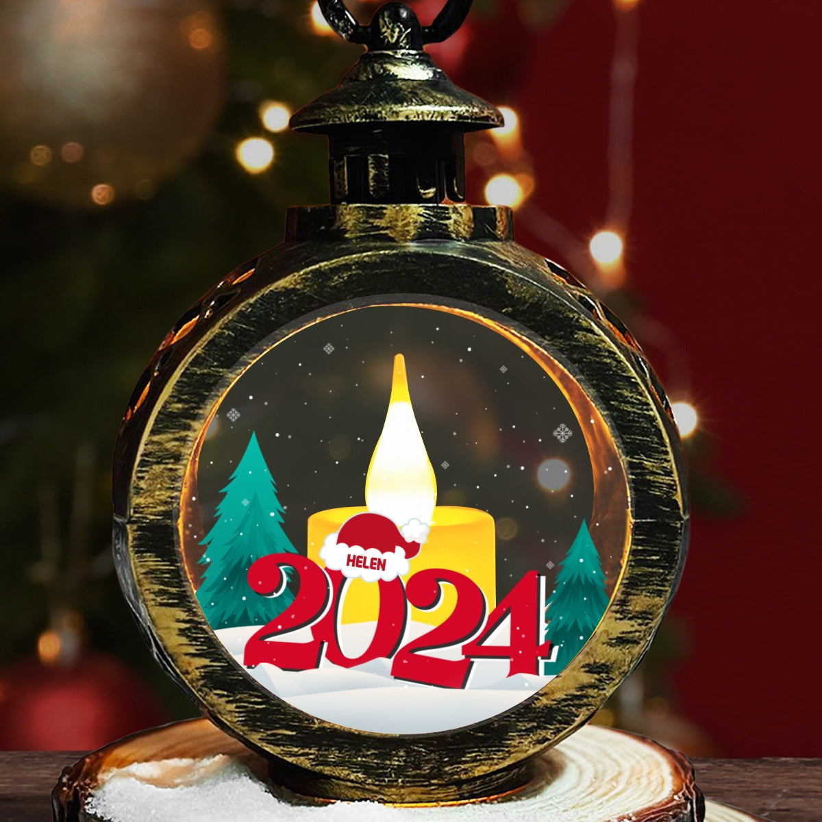 Custom Name Family Christmas Gifts, Holiday Decor • Winter Warmth - Personalized Christmas Lantern