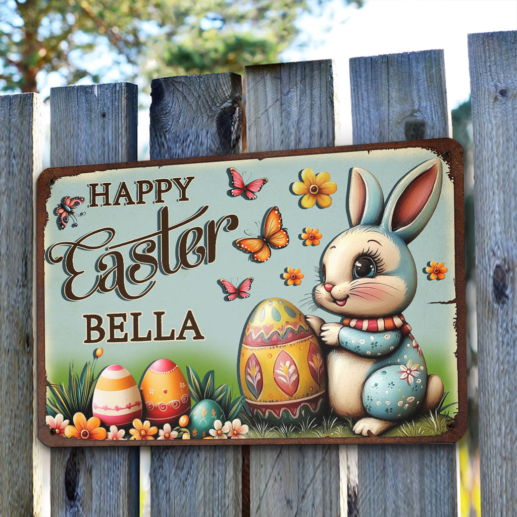 Custom 3D Home & Wall Decor, Birthday & Christmas Gift • Bunny Festival Fun - Personalized 3D Inflated Effect Metal Sign