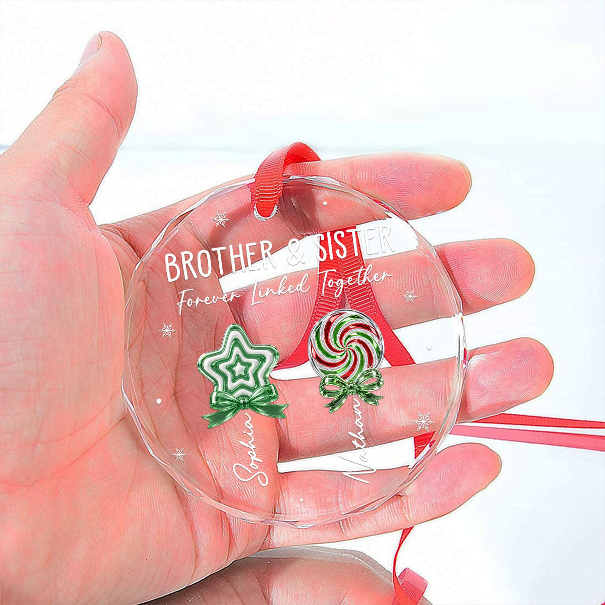 Forever Linked Together - Personalized Glass Ornament