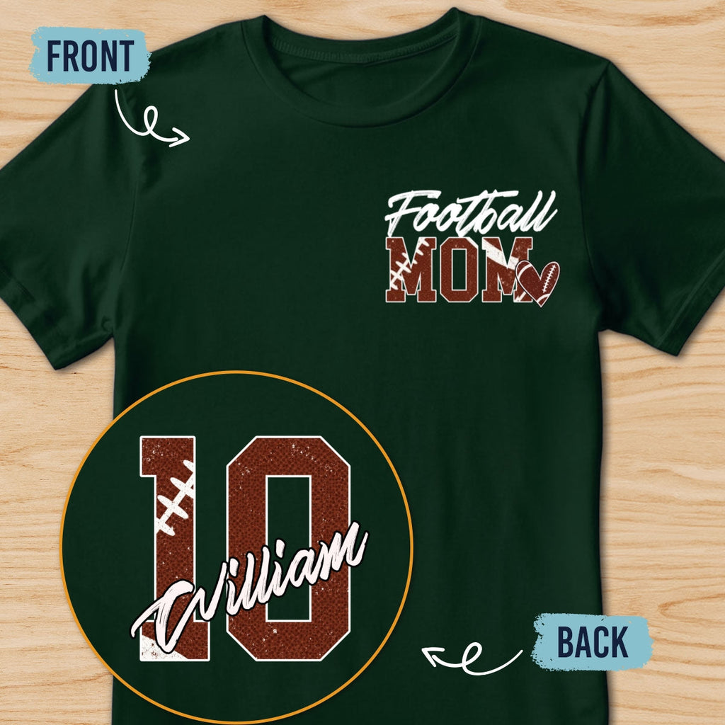 Custom Christmas & Birthday Keepsake Gift • Proud Football Mom - Personalized Shirt