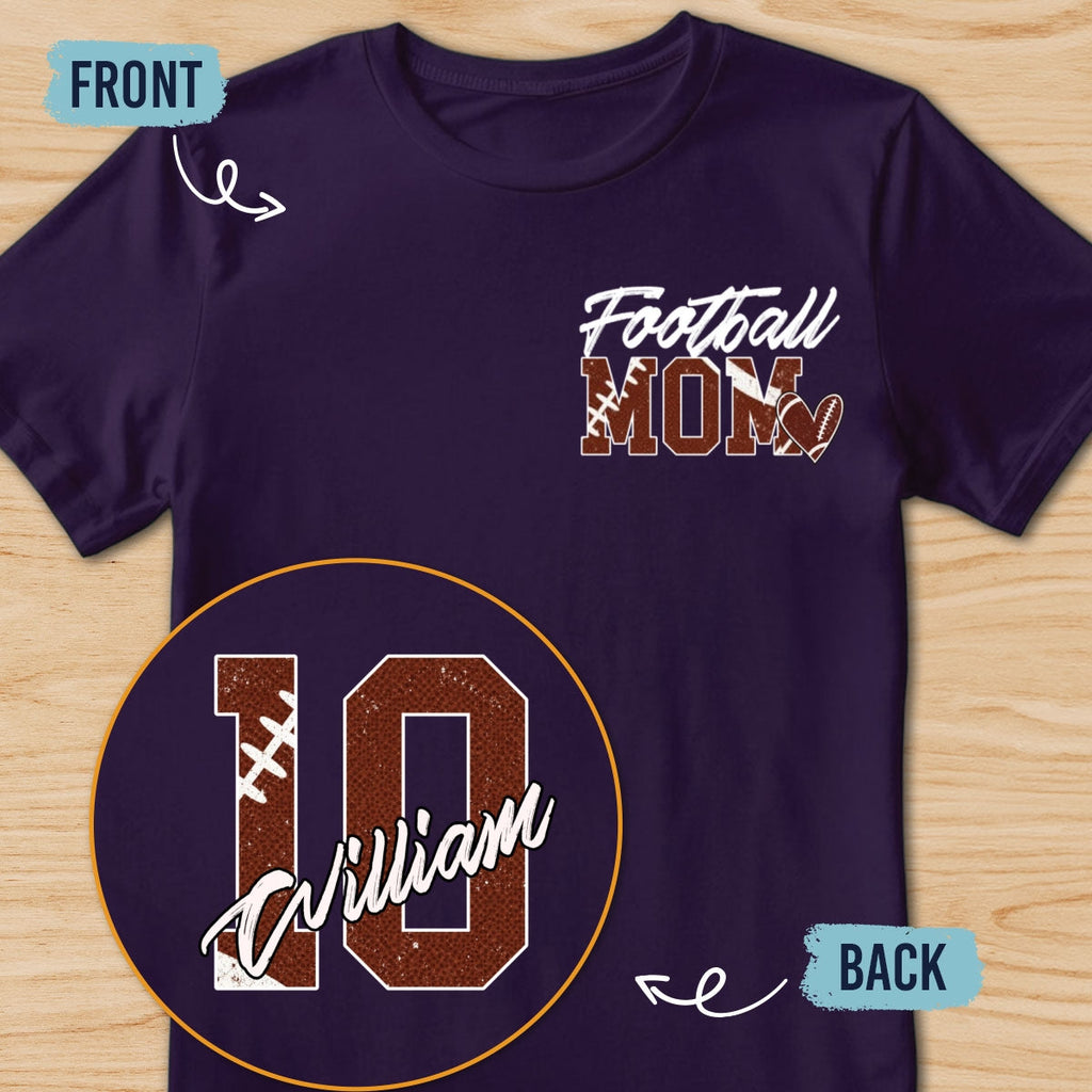 Custom Christmas & Birthday Keepsake Gift • Proud Football Mom - Personalized Shirt