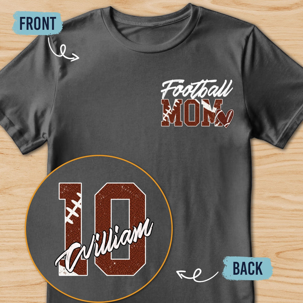 Custom Christmas & Birthday Keepsake Gift • Proud Football Mom - Personalized Shirt