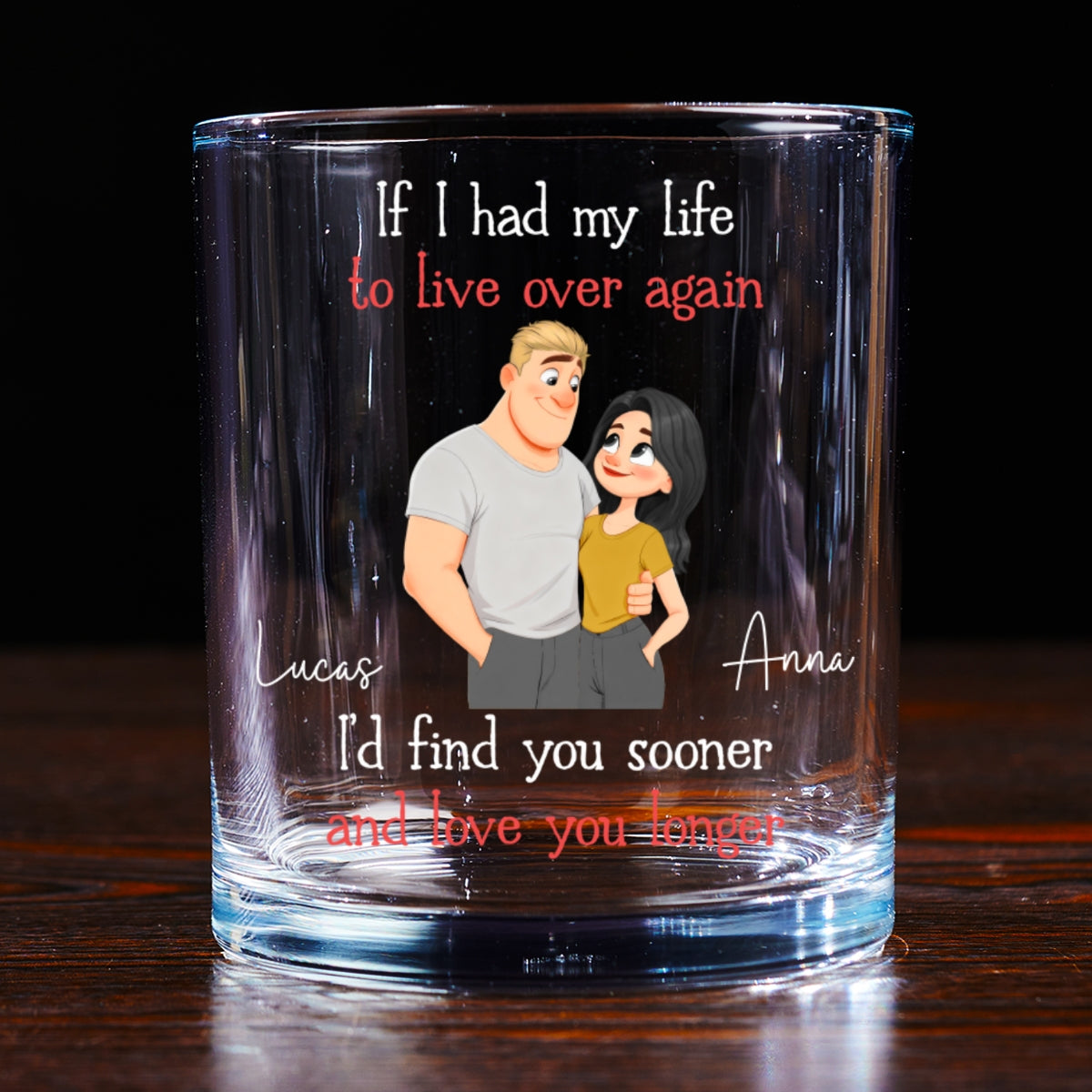 Custom Christmas Anniversary Birthday Drinkware Gifts for Husband • Love You So Much - Personalized Whiskey Glass