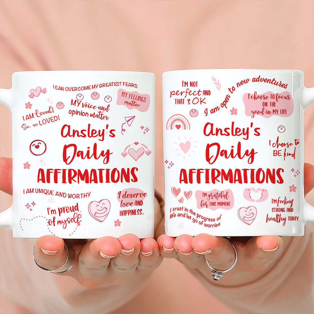 Custom Christmas & Birthday Keepsake Gift • Daily Affirmations - Personalized Coffee Mug
