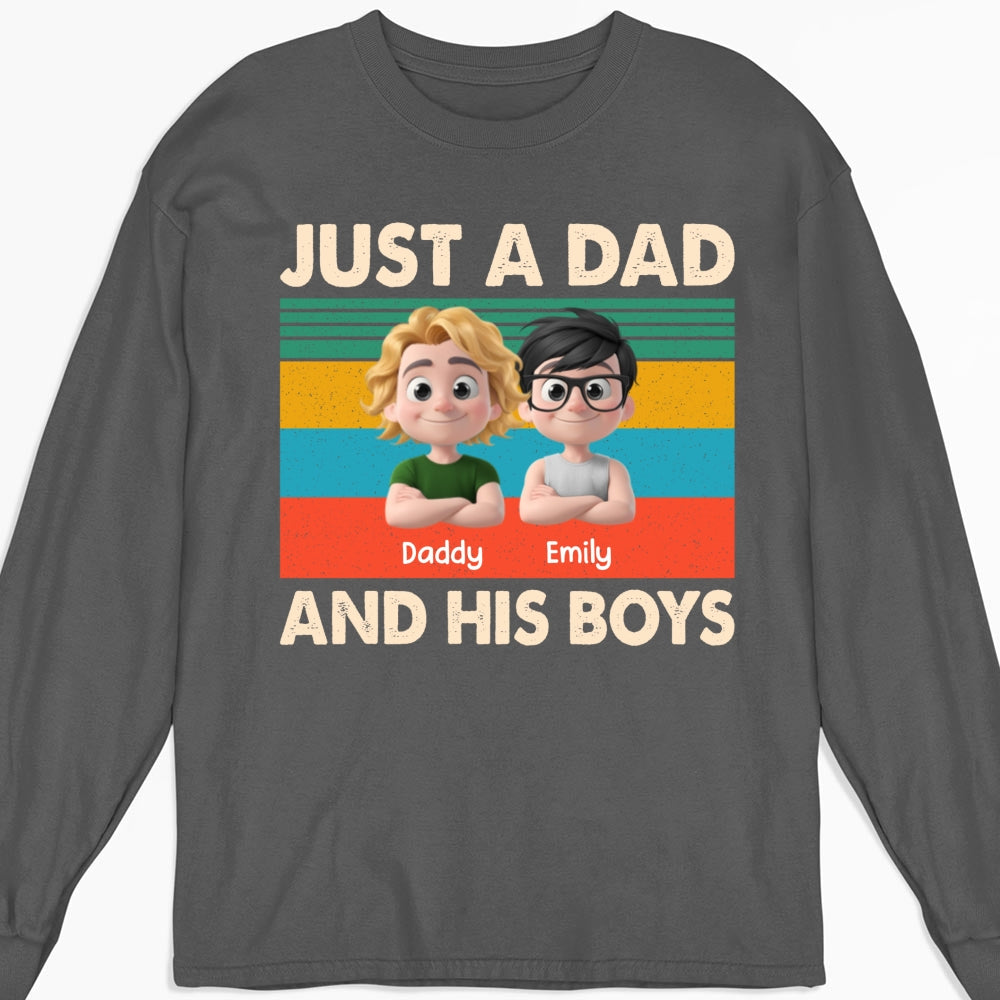 Custom Father's Day, Special Gift for Dad & Grandpa • Just A Dad And His Kid - Personalized Shirt