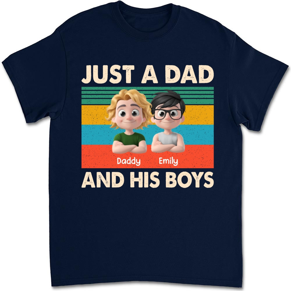 Custom Father's Day, Special Gift for Dad & Grandpa • Just A Dad And His Kid - Personalized Shirt