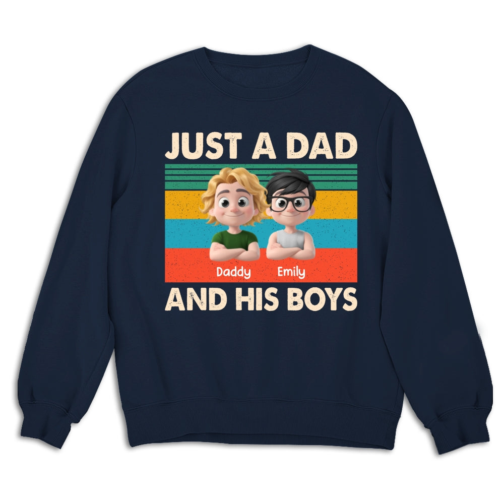 Custom Father's Day, Special Gift for Dad & Grandpa • Just A Dad And His Kid - Personalized Shirt