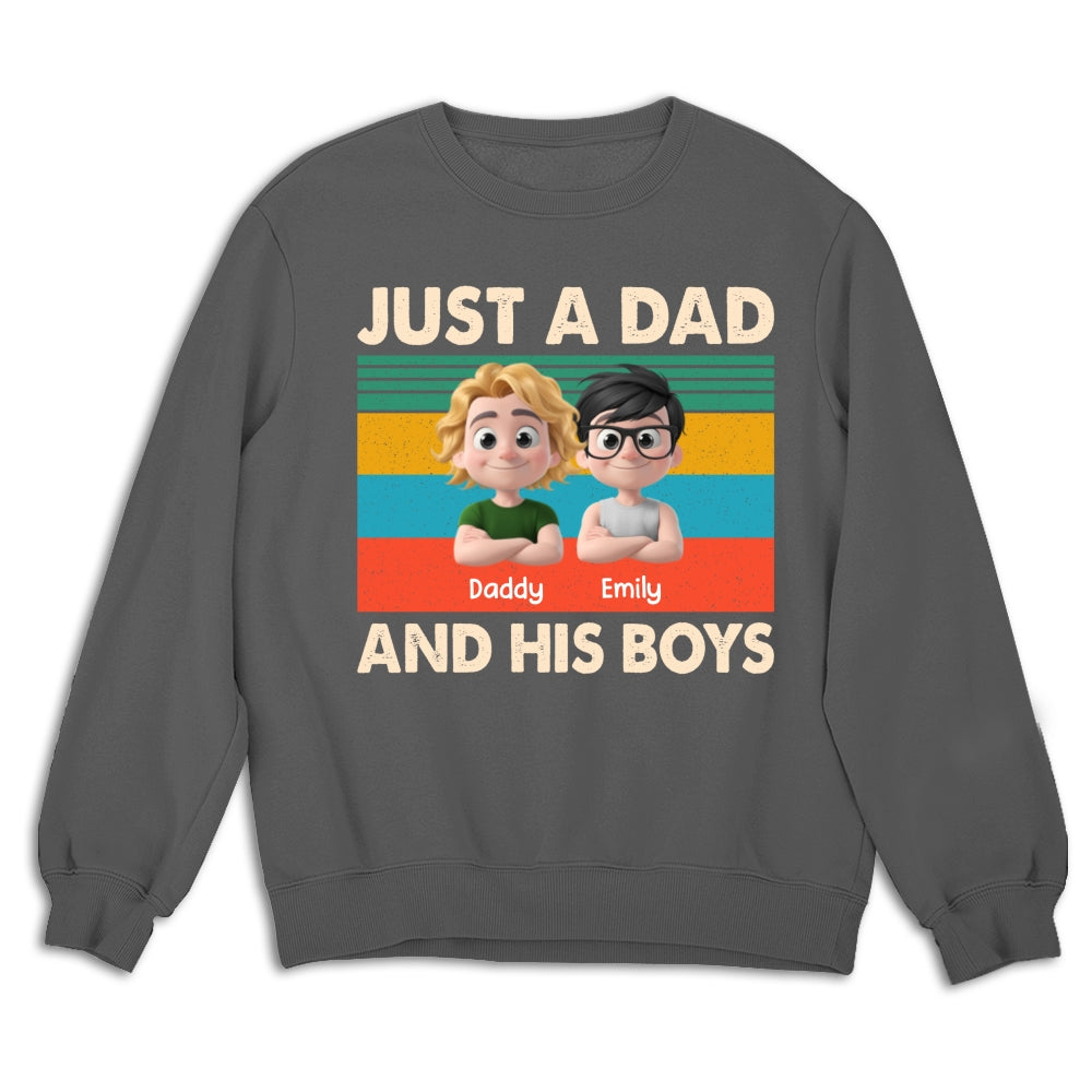 Custom Father's Day, Special Gift for Dad & Grandpa • Just A Dad And His Kid - Personalized Shirt