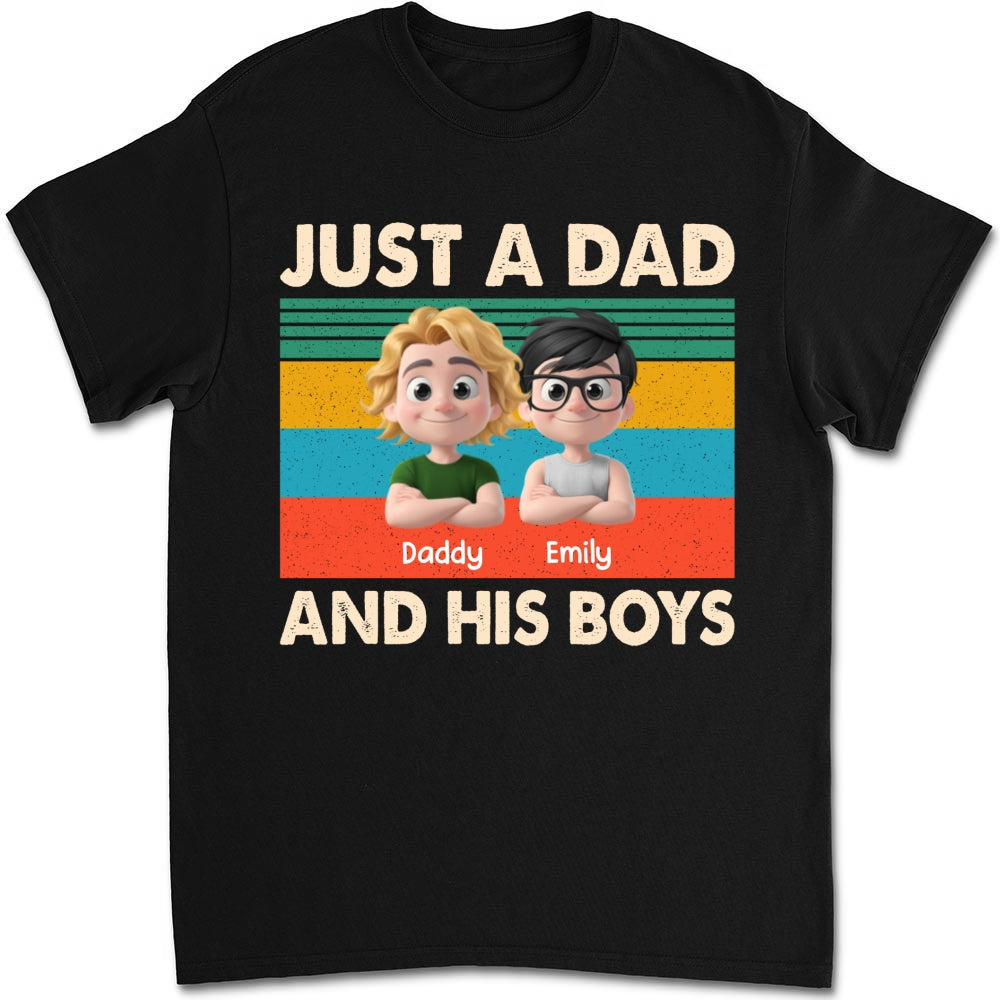 Custom Father's Day, Special Gift for Dad & Grandpa • Just A Dad And His Kid - Personalized Shirt