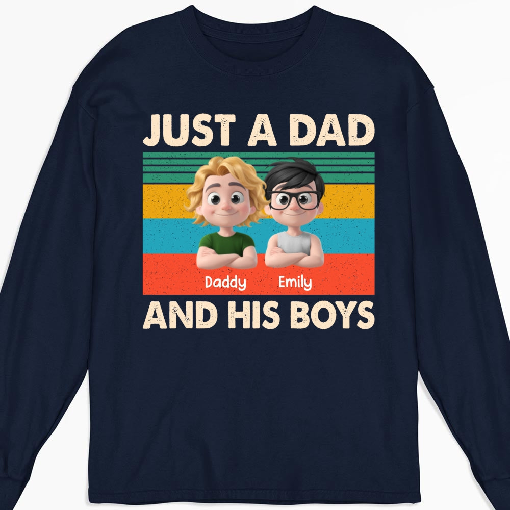 Custom Father's Day, Special Gift for Dad & Grandpa • Just A Dad And His Kid - Personalized Shirt