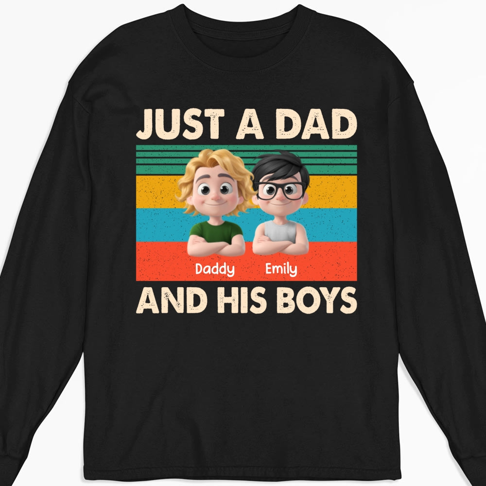 Custom Father's Day, Special Gift for Dad & Grandpa • Just A Dad And His Kid - Personalized Shirt
