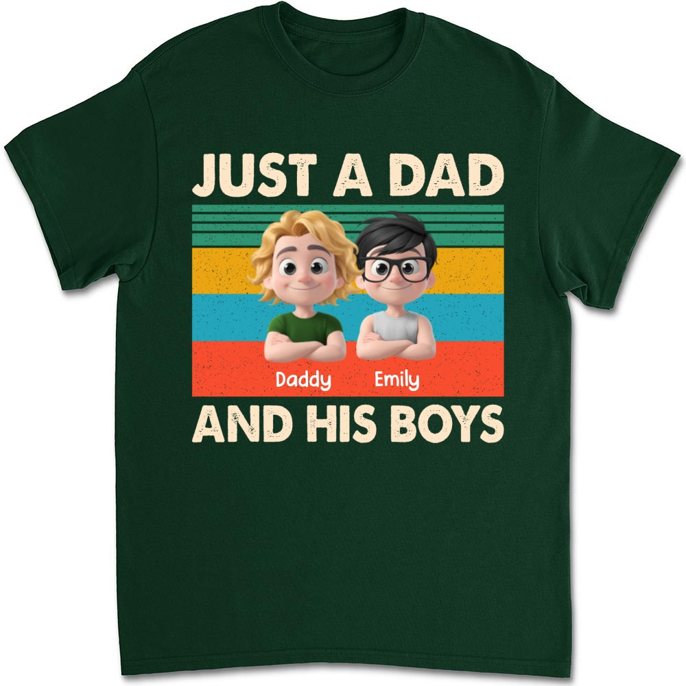 Custom Father's Day, Special Gift for Dad & Grandpa • Just A Dad And His Kid - Personalized Shirt