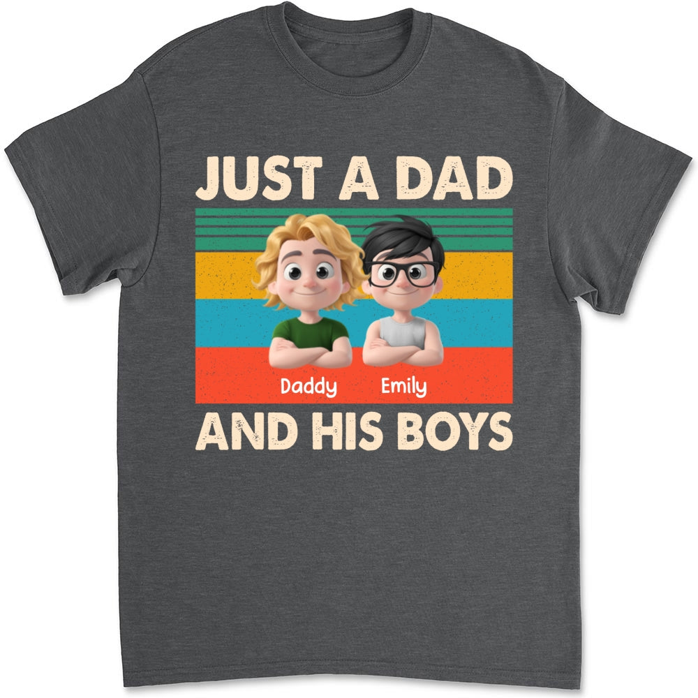 Custom Father's Day, Special Gift for Dad & Grandpa • Just A Dad And His Kid - Personalized Shirt