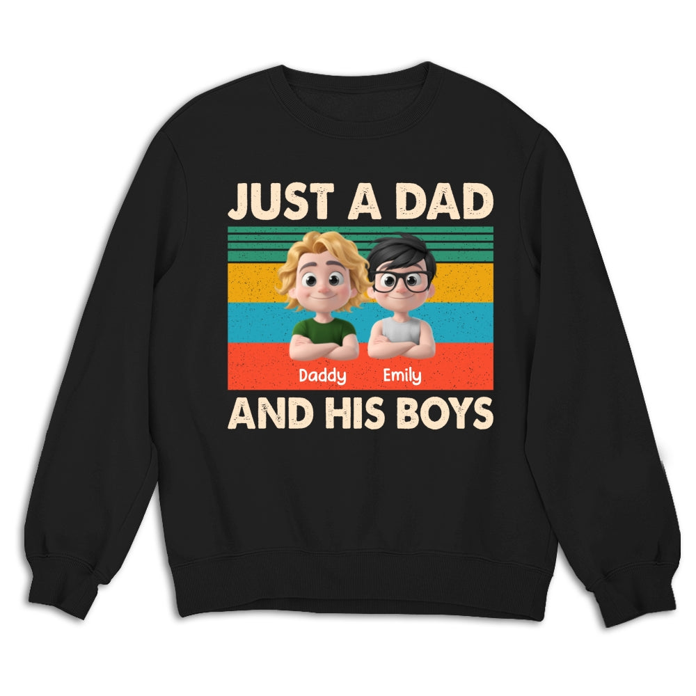 Custom Father's Day, Special Gift for Dad & Grandpa • Just A Dad And His Kid - Personalized Shirt