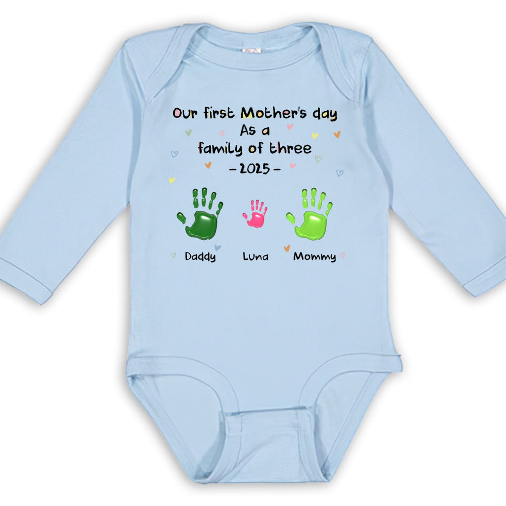 First Mother Day - Personalized Long Sleeve Baby Onesie