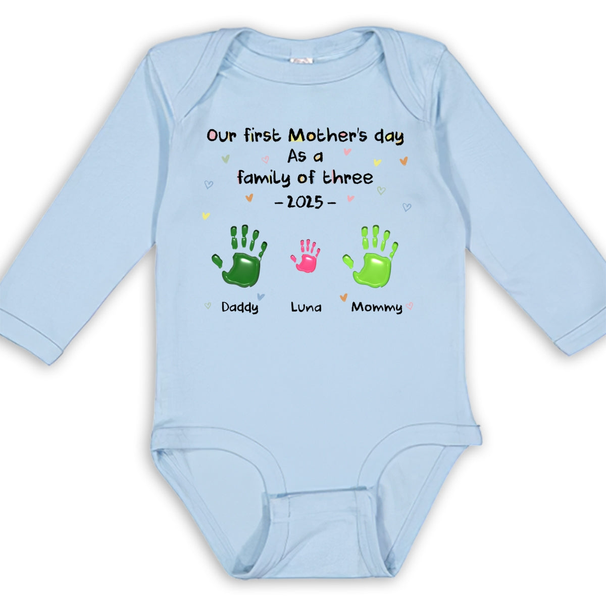 First Mother Day - Personalized Long Sleeve Baby Onesie
