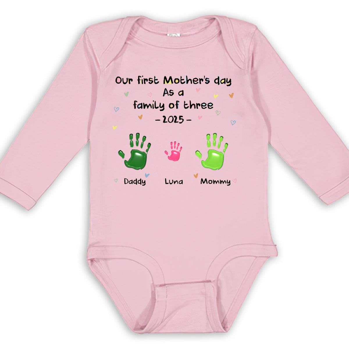 First Mother Day - Personalized Long Sleeve Baby Onesie