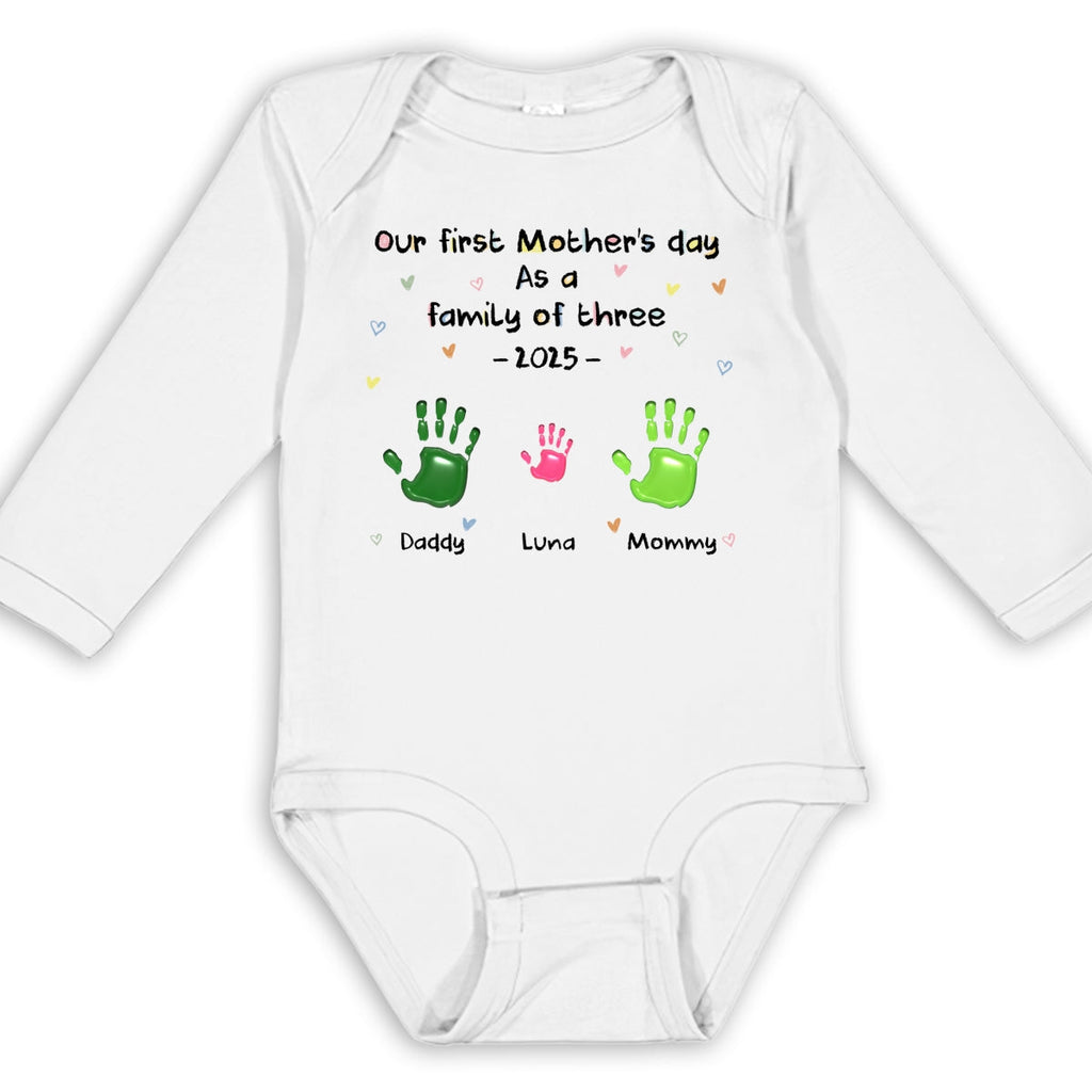 First Mother Day - Personalized Long Sleeve Baby Onesie