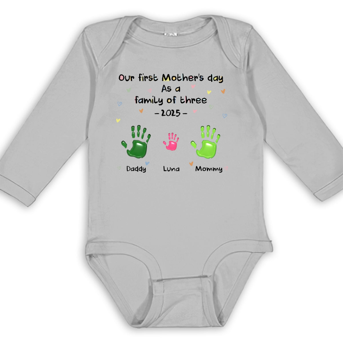 First Mother Day - Personalized Long Sleeve Baby Onesie
