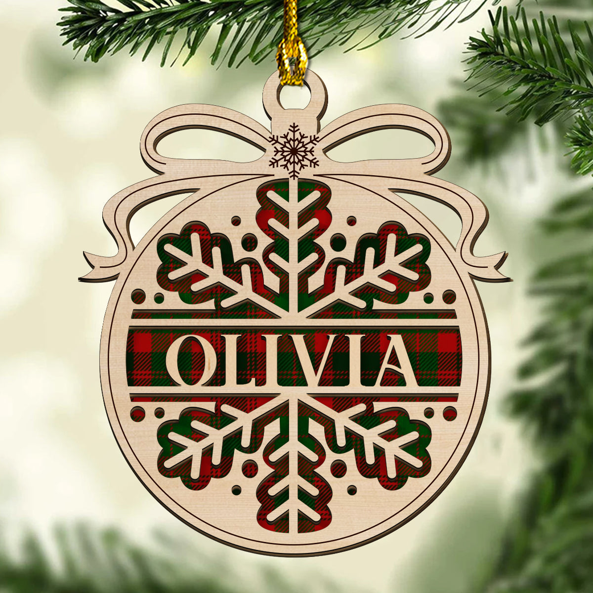 Custom Family Ornament, Christmas Gift for Family Members •  Merry Christmas - Personalized 2-layered Wood Ornament