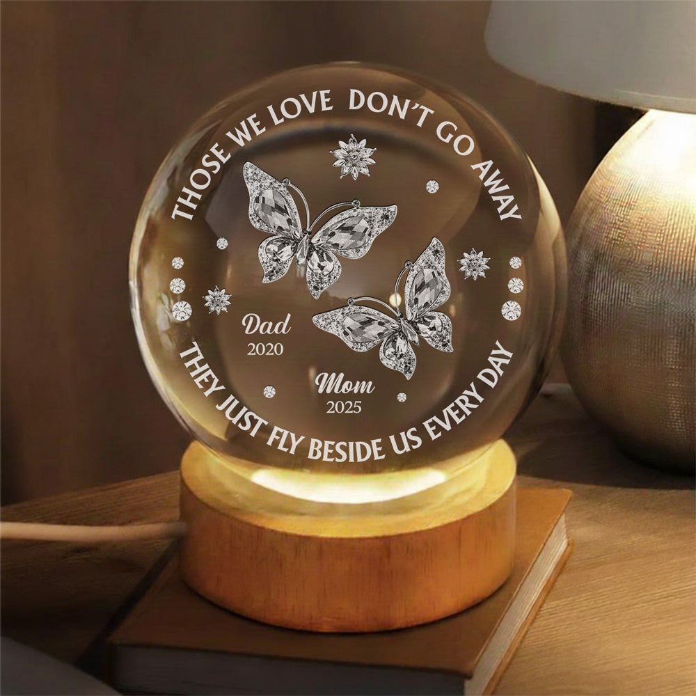 Those We Love Beside Us - Personalized Crystal Globe Lamp