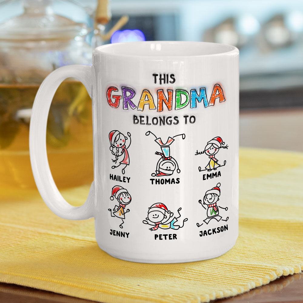 Custom Christmas & Birthday Gift For Grandma • Loved By My Grandkids - Personalized 3D Inflated Effect Mug
