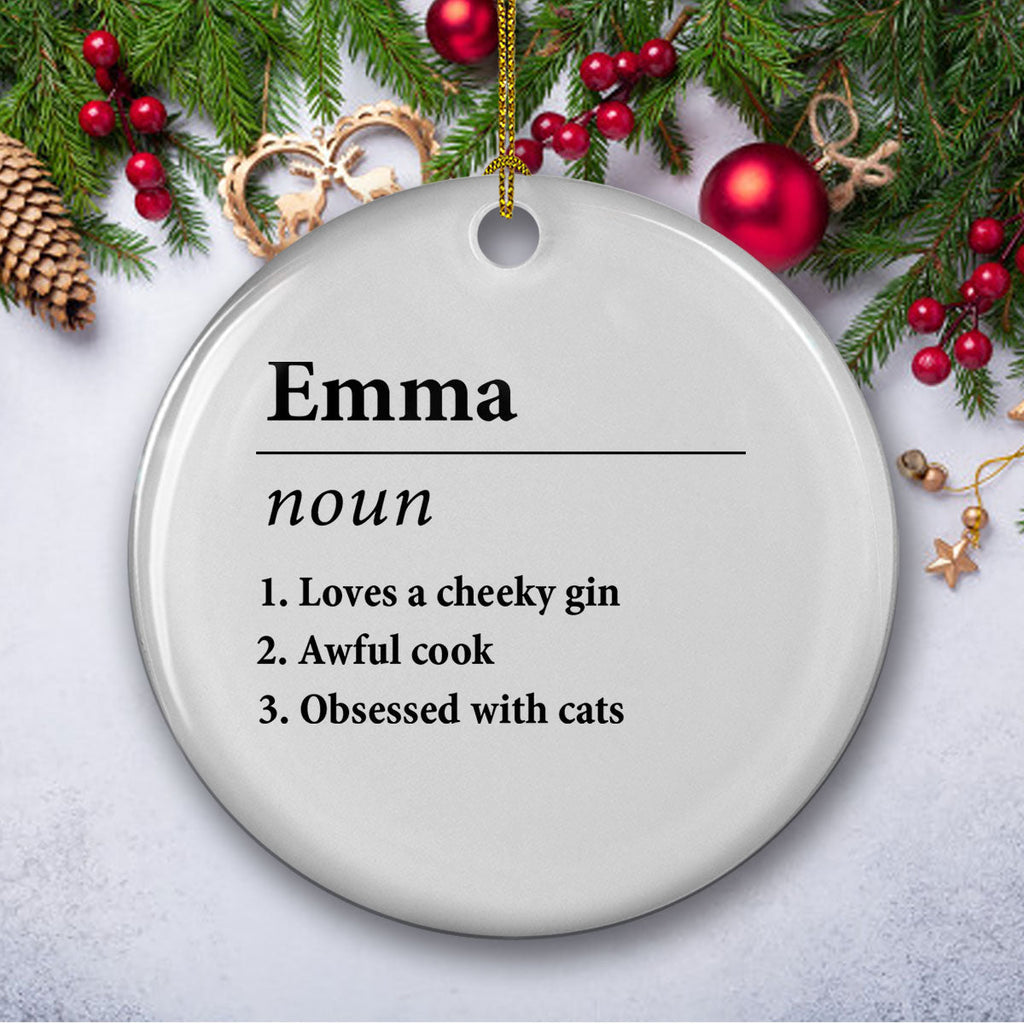 Custom Friendship Christmas Ornament, Best Friend Gift •  Personal Definition - Personalized Ceramic Ornament