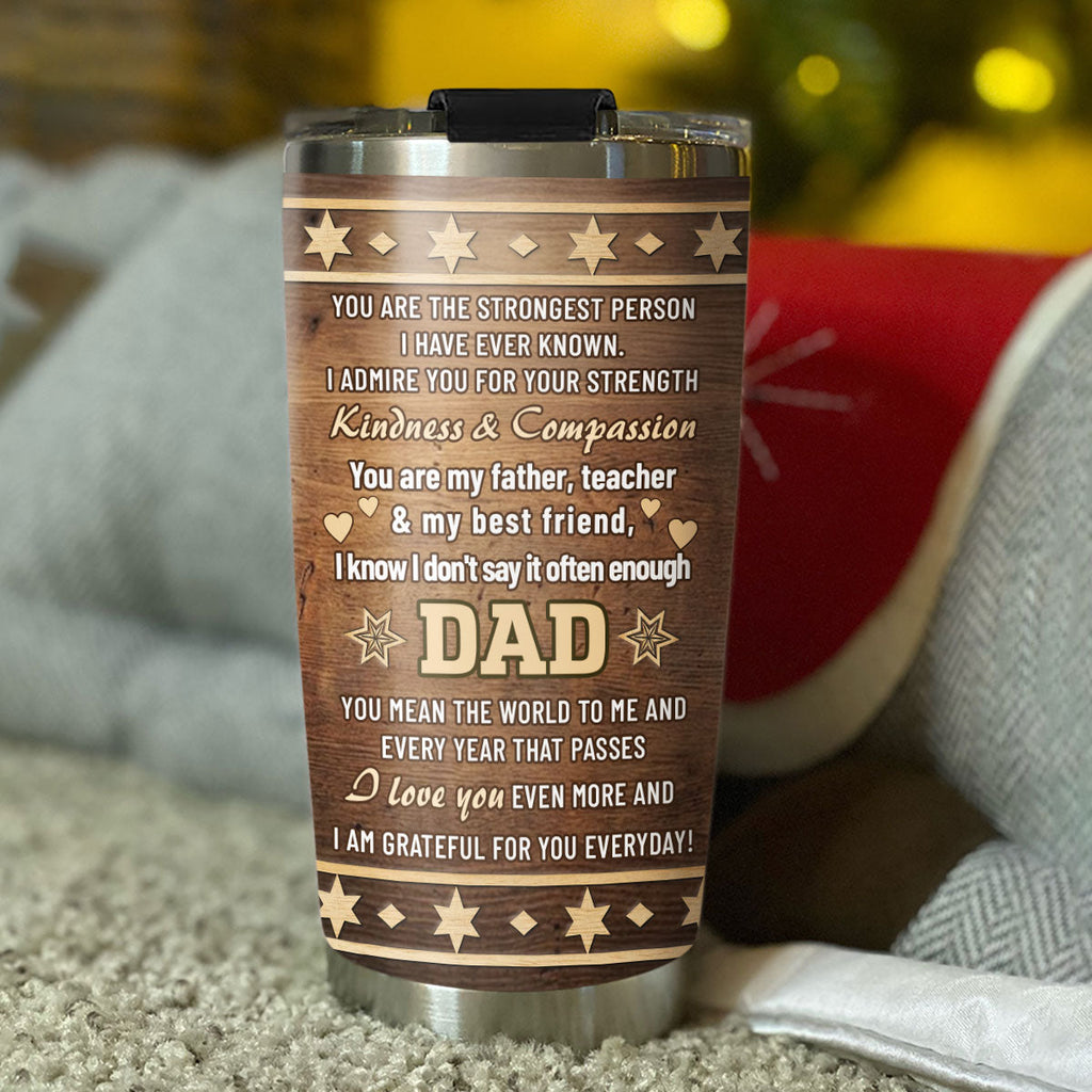 Custom Father's Day Birthday Gifts For Dad • Grateful For You - Personalized 3D Effect Tumbler