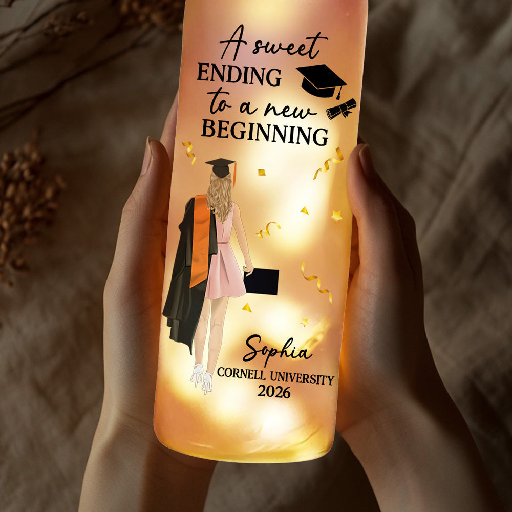 New Begining Graduation Gift - Personalized Bottle Lamp