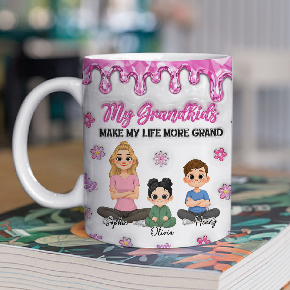 Custom Mother's Day Gift for Mom & Grandma • Lovely Grandkids And Grandma - Personalized 3D Inflated Effect Mug