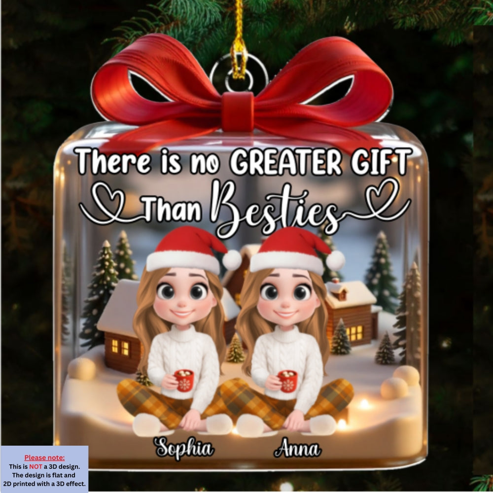 Custom Sister Christmas Ornament •  No Greater Gift - Personalized Acrylic Ornament