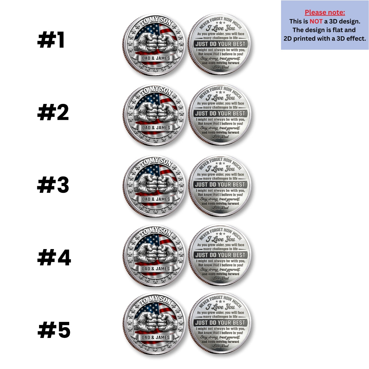 Never Forget I Love You - Personalized Commemorative Keepsake Coin