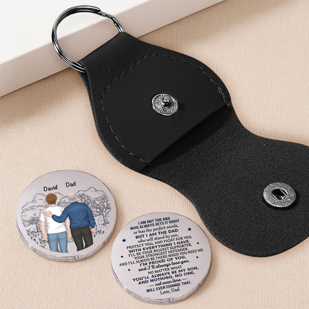 Custom Coin Keychain for Son, Father's Day Birthday Gifts • I Will Always Be Your Biggest Supporter - Personalized Pocket Hug