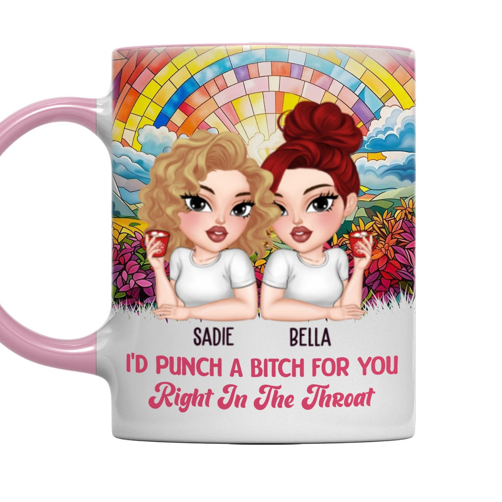 Custom Best Friend, Christmas & Birthday Friendship Keepsake Gift • Punch For You My Bestie - Personalized Accent Mug