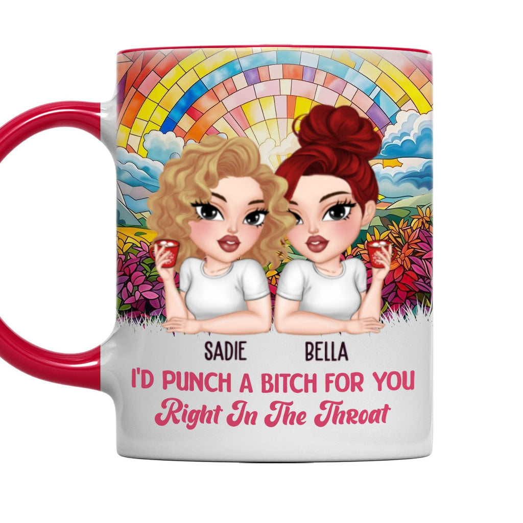 Custom Best Friend, Christmas & Birthday Friendship Keepsake Gift • Punch For You My Bestie - Personalized Accent Mug
